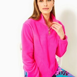 Lilly pulitzer pink pullover fleece size small
